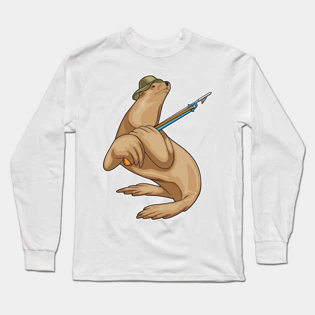 Seal Fisher Harpoon Fishing Long Sleeve T-Shirt by Markus Schnabel